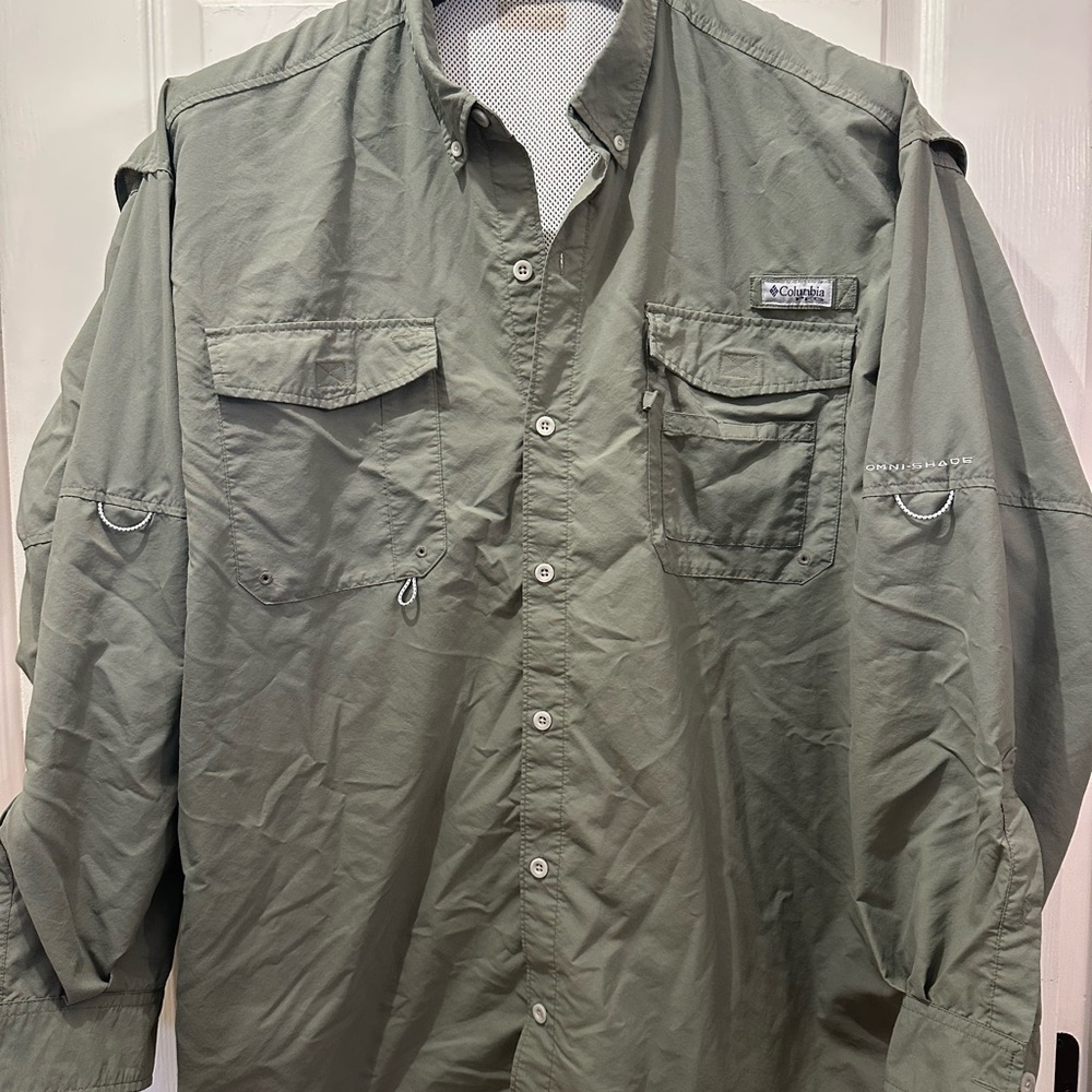Men's Khaki Columbia Fishing Shirt